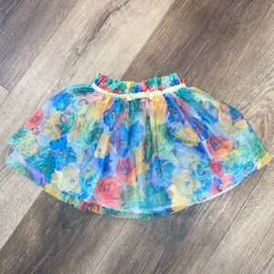 Cherokee Tulle Multicolor Spring Skirt Velvet Bow Tutu Floral 4T